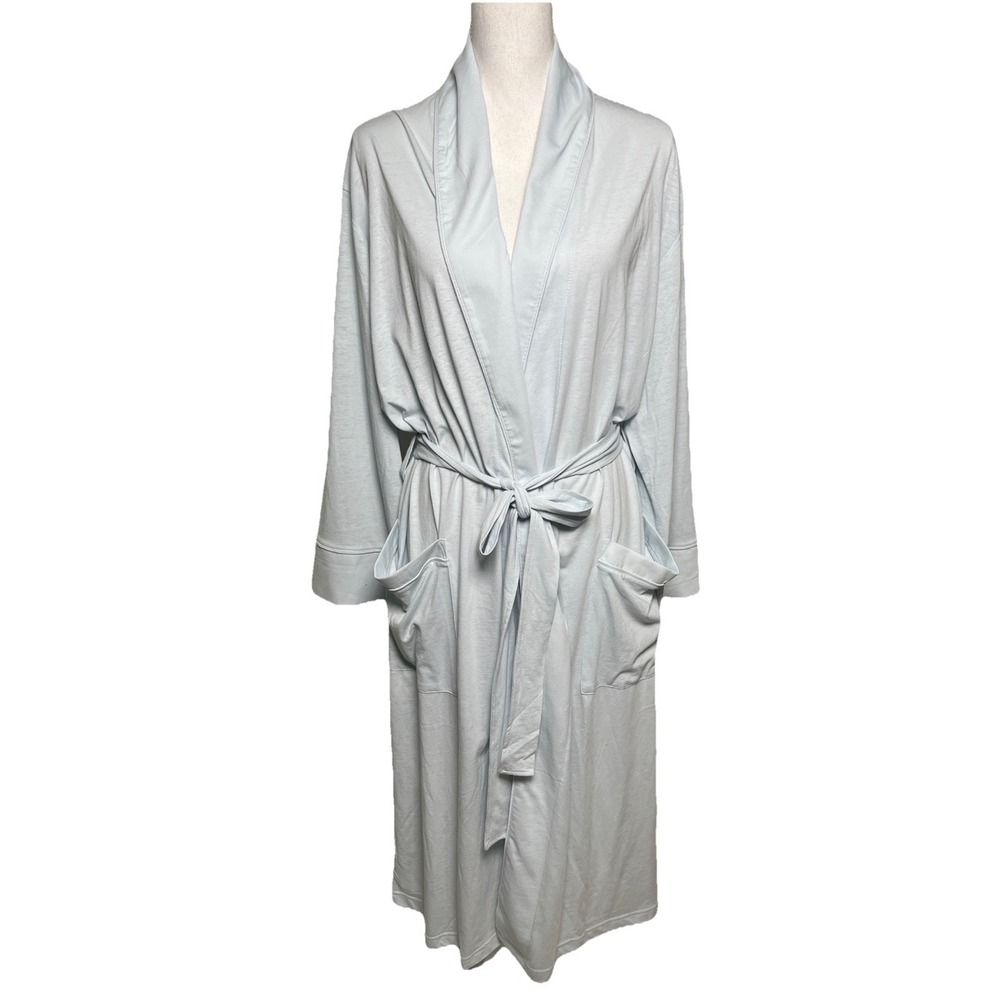 Daniel Buchler Women's M/L Light Blue Cotton Blend Robe